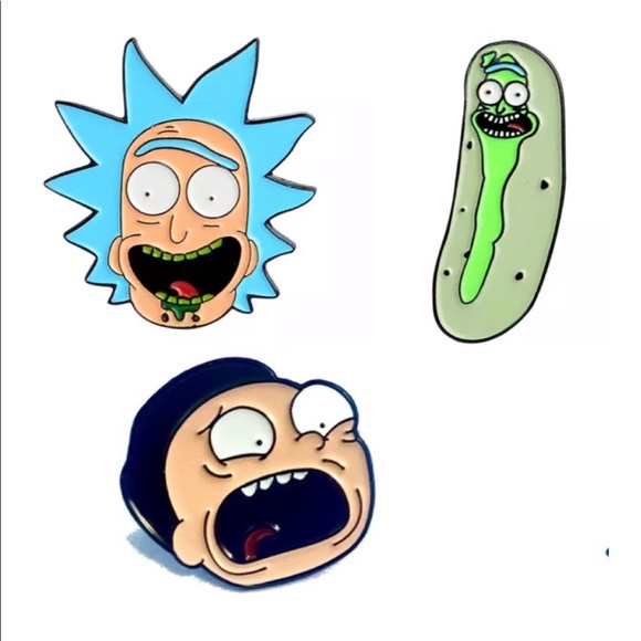 Set of 3 Rick and Morty Lapel Pins Pickle Rick - Picture 12 of 15